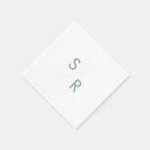 En Papier Chic Boho Turquoise et blanc Monogrammes serviette (Coin)