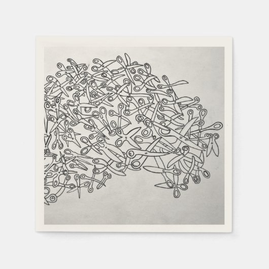 En Papier ciseaux noir et blanc serviette (Devant)