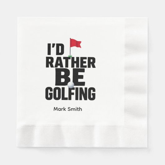 En Papier Citation drôle d'obsession de golf pour serviette  (Devant)