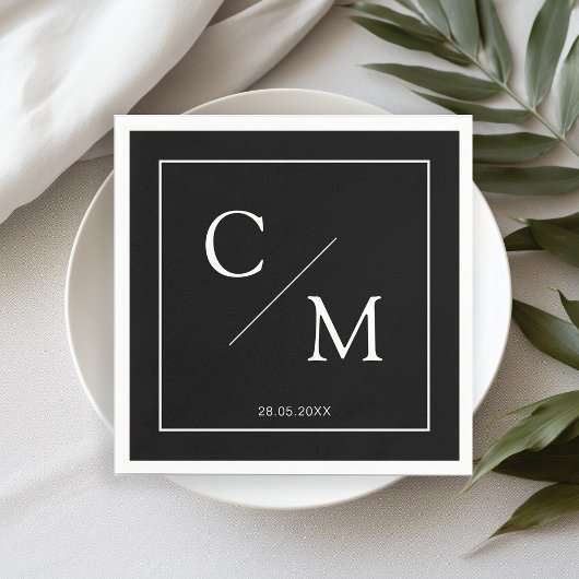 En Papier Clé, élégante, serviette monogramme