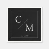 En Papier Clé, élégante, serviette monogramme (Devant)