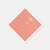 En Papier Cocktail partie amusant script saumon de serviette (Coin)