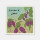En Papier Cocktail Serviette Raisin Non Bouché & Noté (Devant)