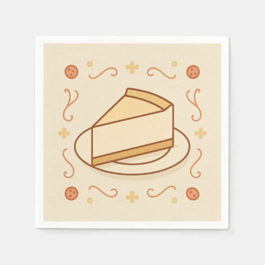 En Papier Conception de serviette carrée – Élégant cheesecak (Devant)