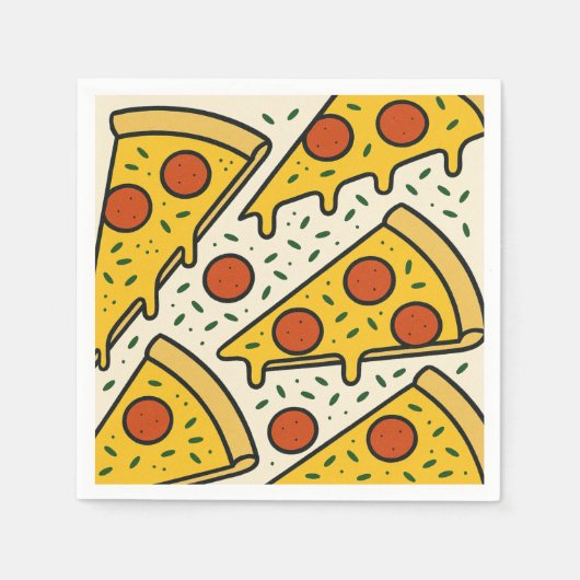 En Papier Conception de serviette carrée pour pizza de style (Devant)
