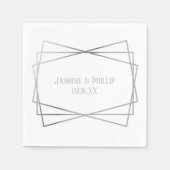 En Papier Conception Gris Mid Mod - Serviette de cocktail (Devant)
