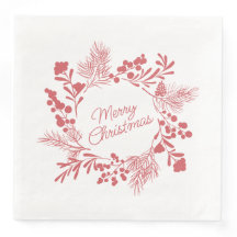 Couronne de Noël blanche serviette – Déco de table
