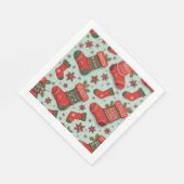 En Papier Cute Noël Stocking serviette (Coin)