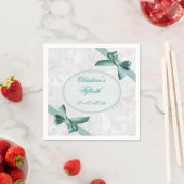 En Papier Damask et Bows Cinquantième anniversaire Serviette (En situation)