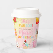 En Papier DEUX gobelets COOL de crème glacée fille d'anniver (Recto)
