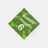 En Papier Dinosaure vert mignon thème Anniversaire serviette (Coin)