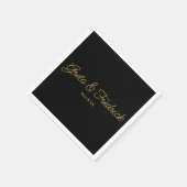 En Papier Élégance simple intemporelle Noir Script serviette (Coin)