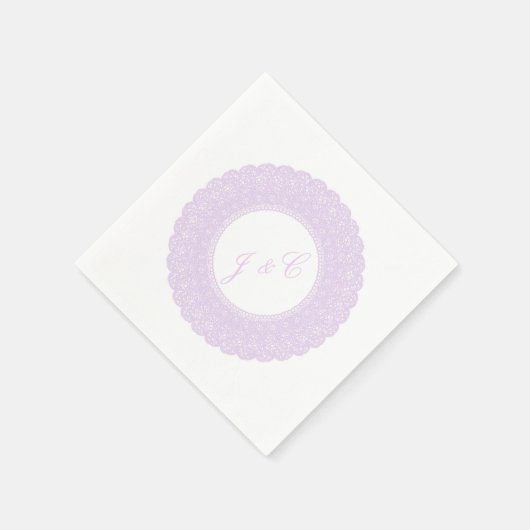 En Papier Élégant lavande/dentelle violette serviette (Coin)