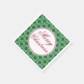 En Papier Élégante Serviette de Noël Joyeuse Verte (Coin)