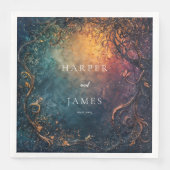 En Papier Élégante serviette Mariage céleste (Devant)