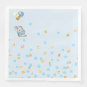 En Papier Élévation de Bébé Serviette Éléphant Bleu (Devant)