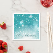 En Papier Fête de Noël des Snowflics turquoises | Serviette  (En situation)