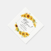 En Papier Fêtes des mariées de fleurs de tournesol serviette (Coin)