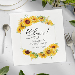 En Papier Fêtes des mariées de fleurs de tournesol serviette