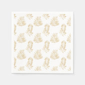 En Papier Feuille de palmier dorée, serviette de mariage bla (Devant)