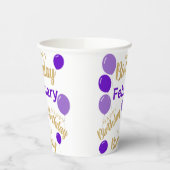 En Papier Février gobelets d'anniversaire heureux (Gauche)