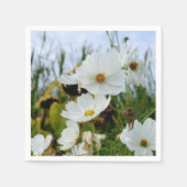 En Papier Fleurs blanches d'été – serviette florale (Devant)