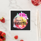 En Papier Floral 4 Mois Vieux bébé Jalon Étiquette serviette (En situation)