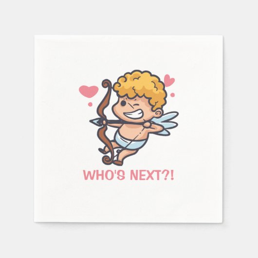 En Papier Funny Cupid Saint-Valentin | Serviette de table (Devant)