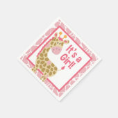 En Papier Giraffe rose C'est une serviette Baby shower fille (Coin)