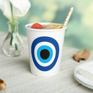 En Papier Gobelets de fête Evil Eye pour mariage grec ou tur