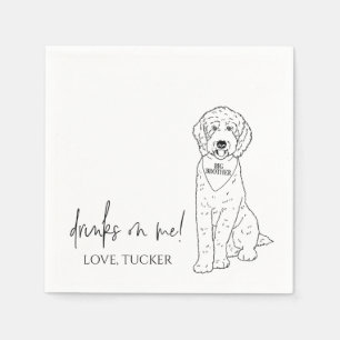 En Papier Goldendoodle Baby shower de chien de serviette per