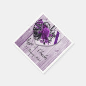 En Papier Goth fleurs mauve cocktail serviette (Coin)