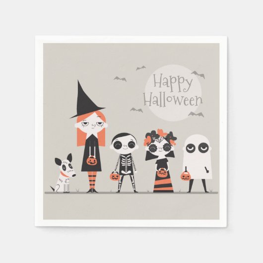 En Papier Halloween simple mais élégant | Serviette de table (Devant)