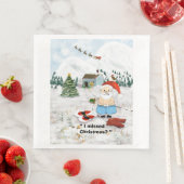En Papier "J'ai manqué Noël ?" Serviette de table (En situation)
