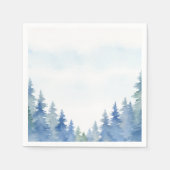 En Papier Joli hiver pins bleus mariage serviette (Devant)