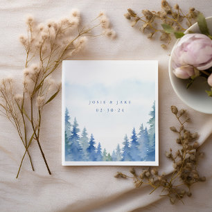 En Papier Jolie pinède d'hiver mariage serviette