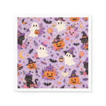 Jolie serviette carrée Halloween
