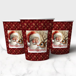 En Papier Jolis gobelets de Noël pour enfants thème Père Noë