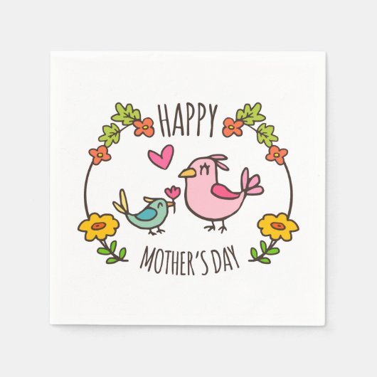 En Papier Joyeuse fête des mères | Serviette de table (Devant)