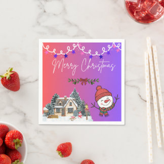 En Papier Joyeux Noël Serviette de fête