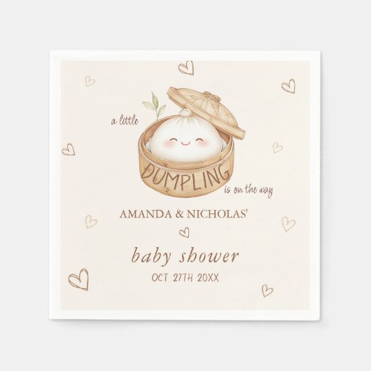 En Papier La serviette de douche pour bébé Dumpling arrive (Devant)