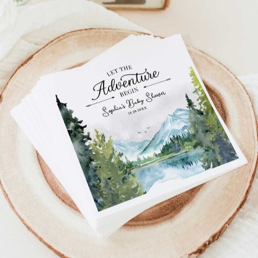 En Papier Laisser L'Aventure Commencer Baby shower serviette