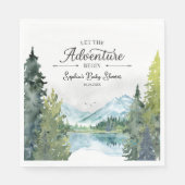 En Papier Laisser L'Aventure Commencer Baby shower serviette (Devant)