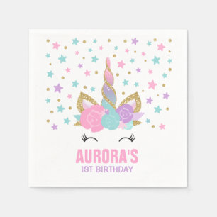 En Papier Licorne lunatique de serviette de fête