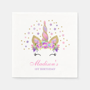 En Papier Licorne lunatique de serviette de fête
