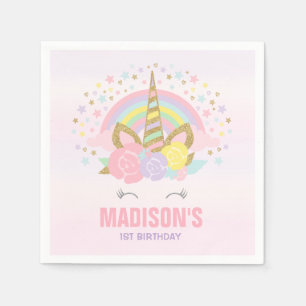 En Papier Licorne lunatique de serviette de fête