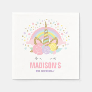 En Papier Licorne lunatique de serviette de fête