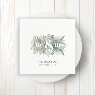 En Papier "M. & Mme" élégante serviette feutrée