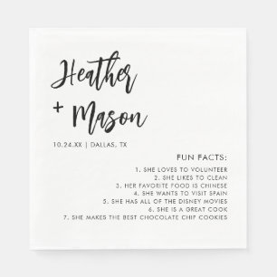 En Papier Mariage de pinceau minimaliste Fun Facts serviette