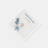 En Papier Mariage de plage Seashells serviette personnalisée (Coin)